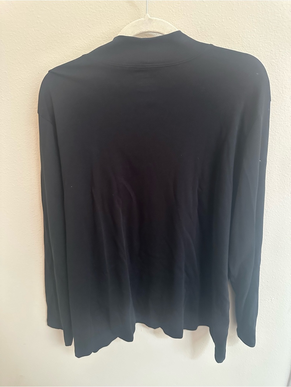L.L.Bean Women’s 3X Plus Black Supima Cotton Mockneck Long Sleeve Top